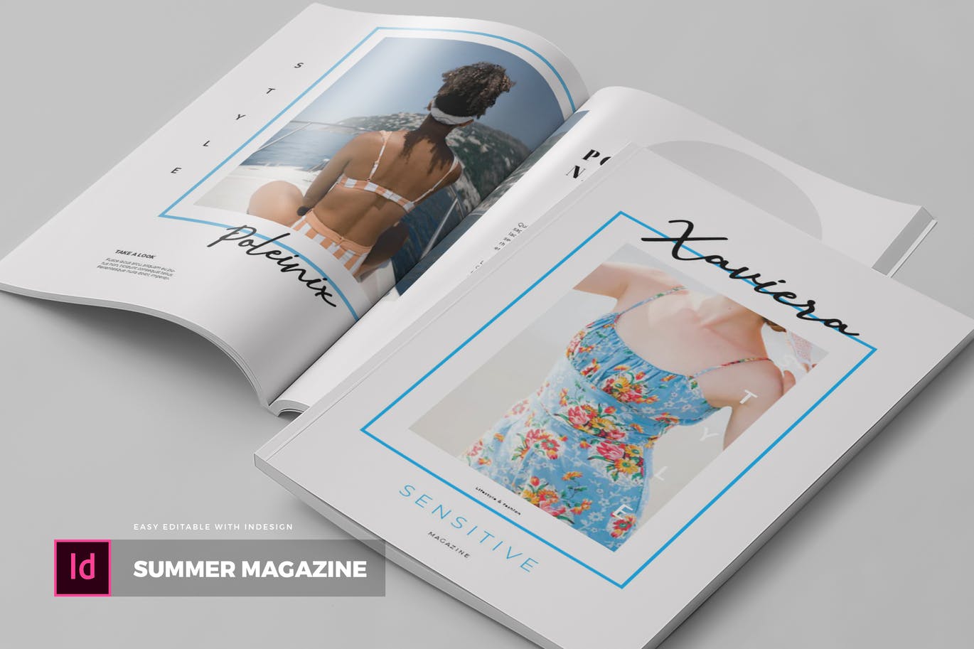 清新时尚高端简约多用途的高品质宣传单设计 宣传画册设计企业画册设计模板（indd）