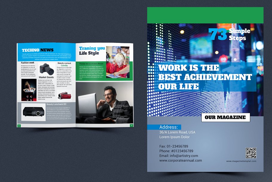 时尚多用途商业杂志设计模板