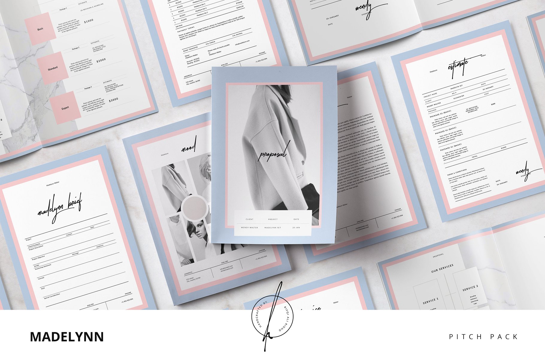 时尚排版画册模板 Madelynn Pitch Pack