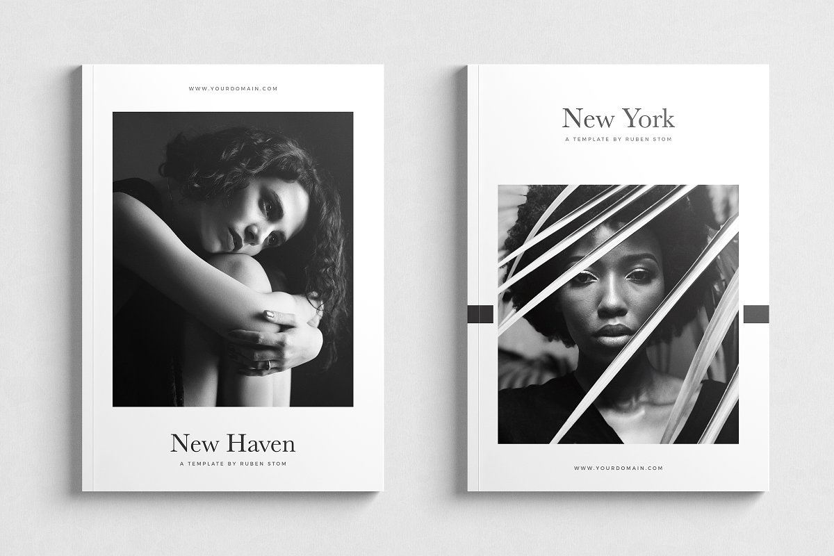 时尚摄影个性设计杂志画册模板套装