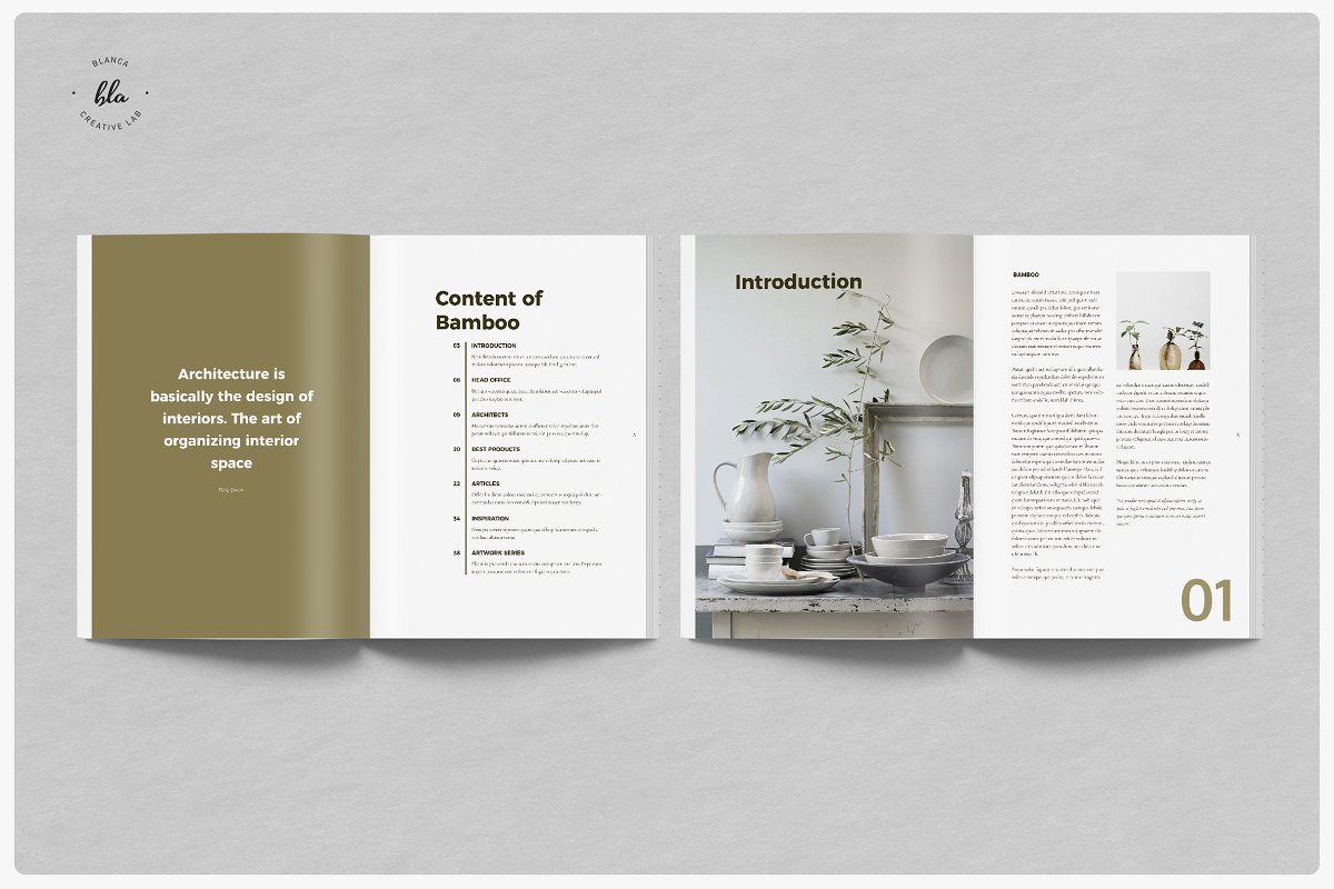 绿色植物家具装饰图册设计模板