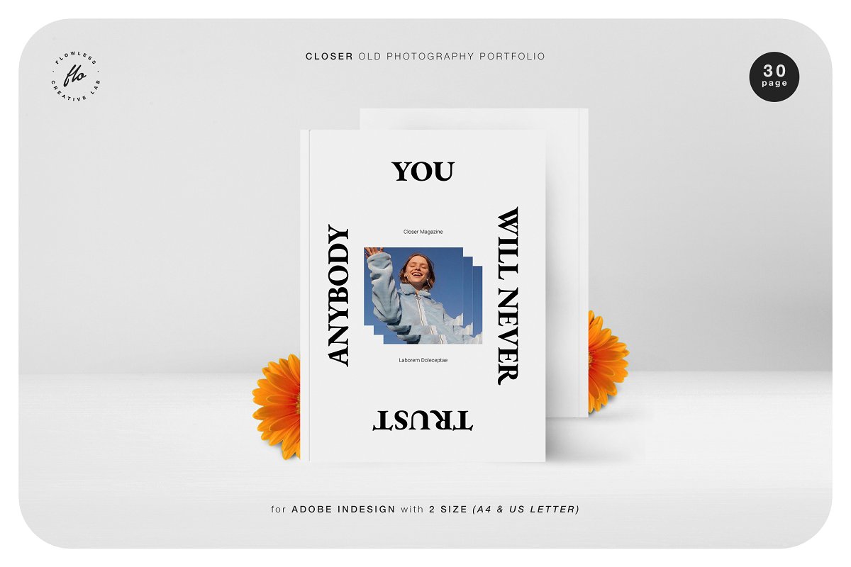 CLOSER时尚摄影作品集设计模板