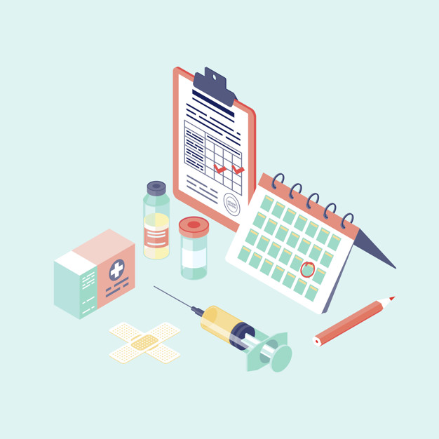 免疫接种日历等距插图