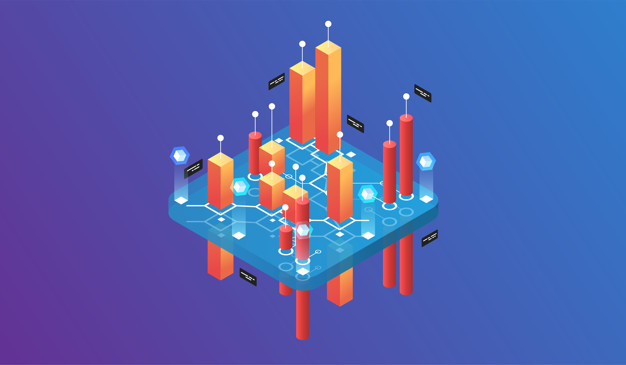 2.5D等距设计虚拟现实技术插画