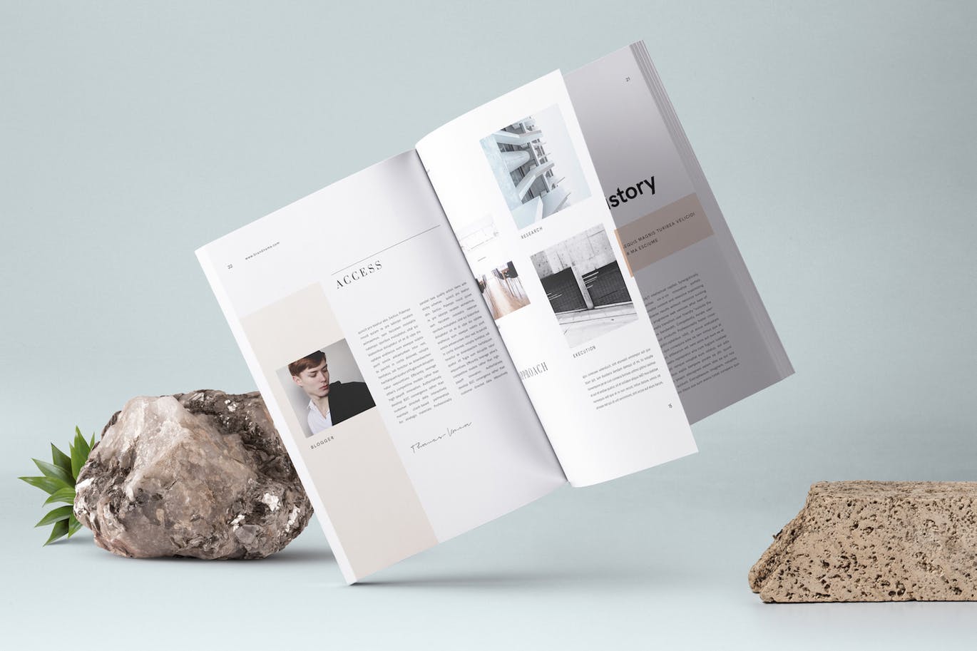 多用途的时尚高端简约房地产楼书时尚杂志品牌手册画册设计模板（indd）