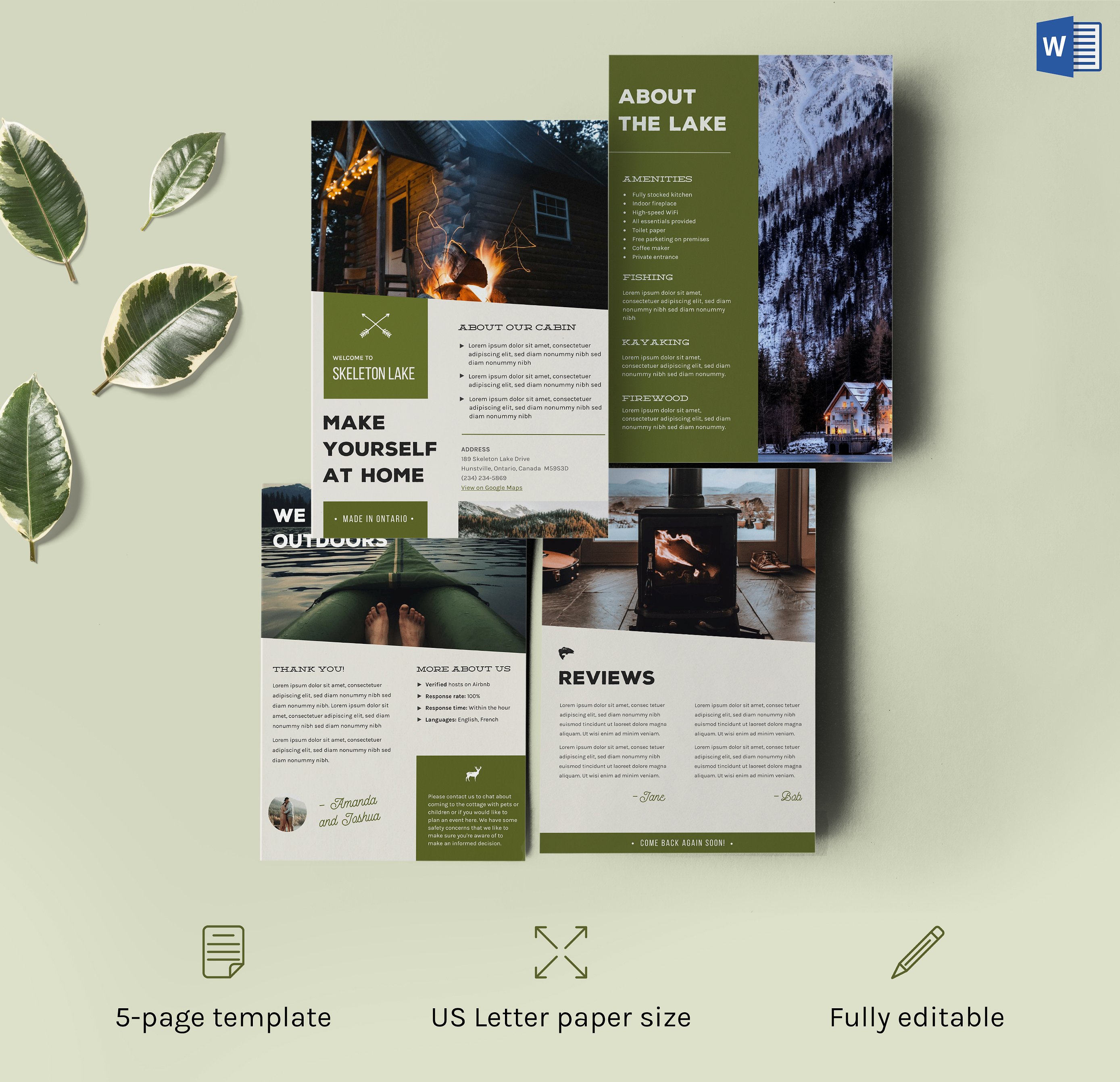 租房画册模板下载 Home Rental Welcome Kit – Word Doc