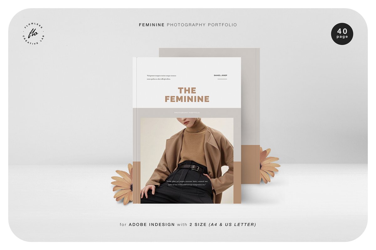 FEMININE时尚服饰摄影画册作品集设计模板