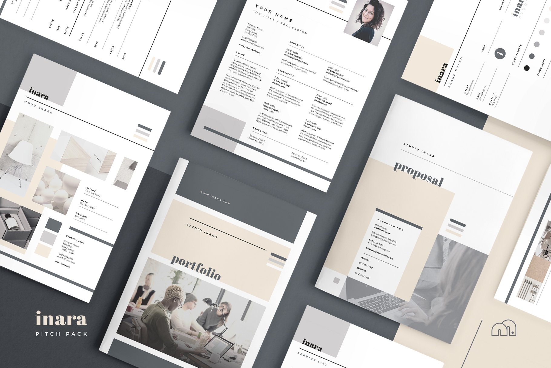 时尚优雅的企业画册模板 Inara – Pitch Pack