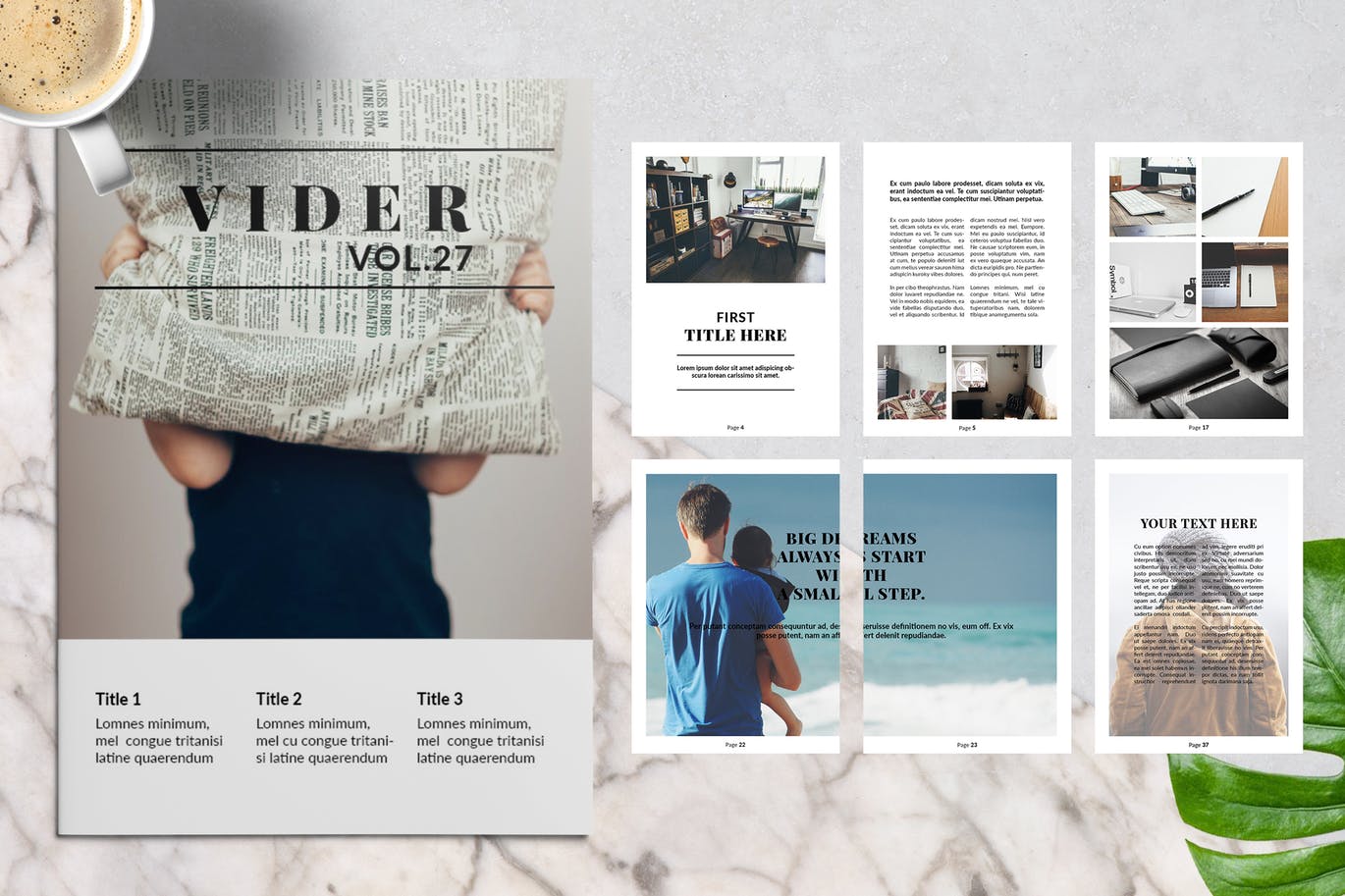 简约时尚多用途的杂志品牌手册画册房地产楼书设计模板（indd）