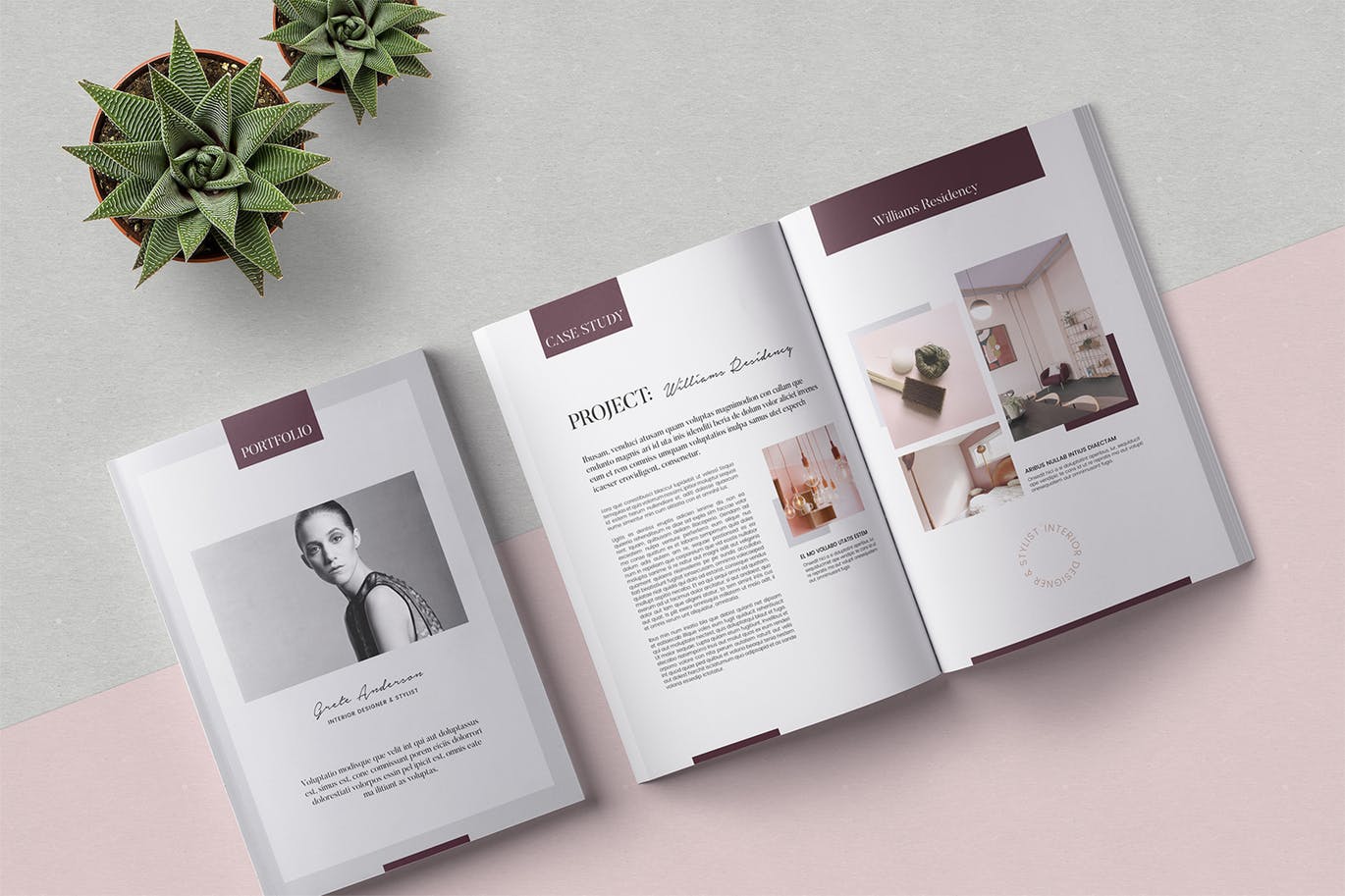 时尚高端简约优雅的28P完全可编辑的品牌手册画册房地产楼书杂志设计模板（indd）