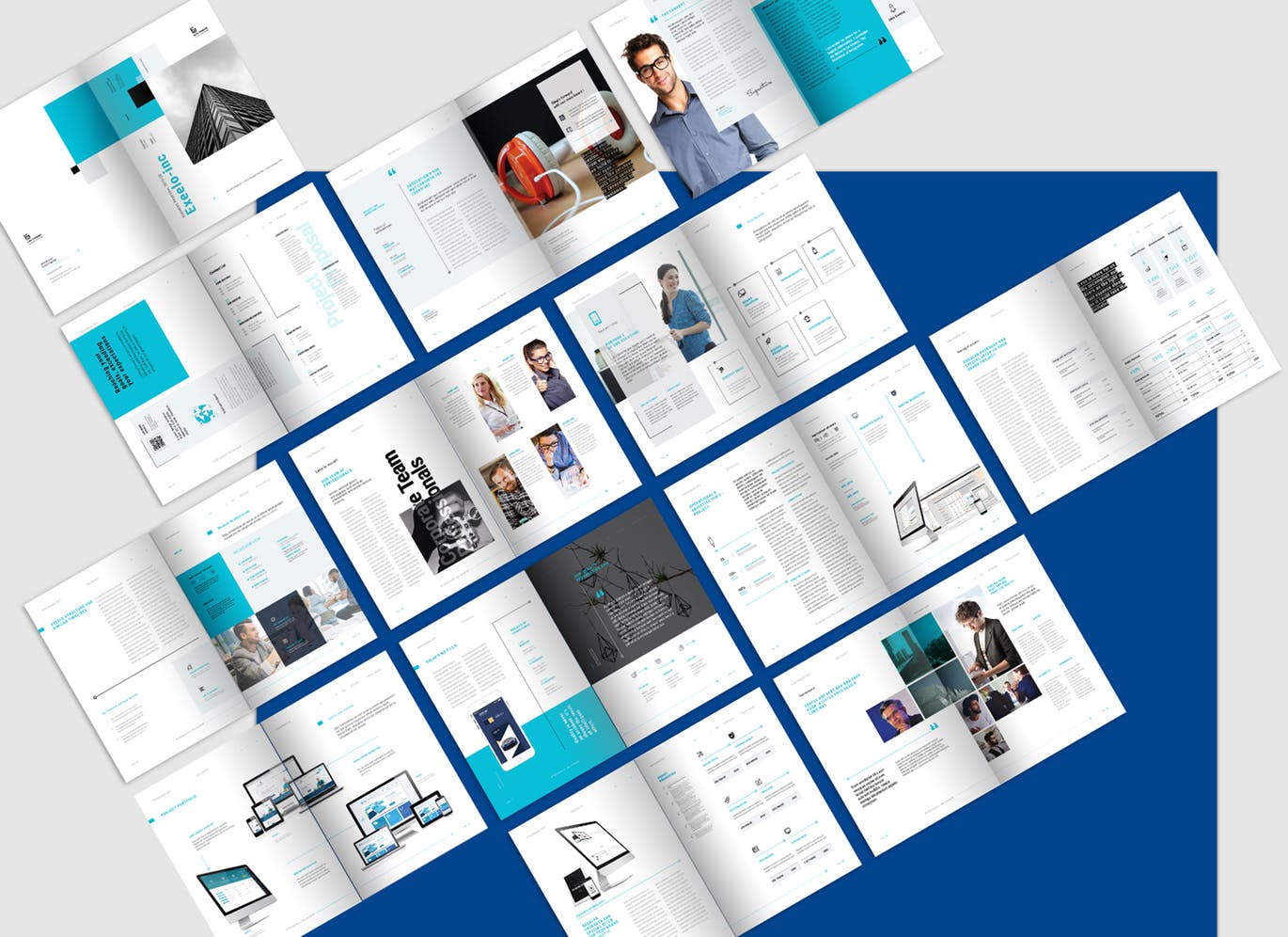 时尚高端简约商务商业提案品牌手册画册时尚杂志房地产楼书书籍装帧设计模板（indd）