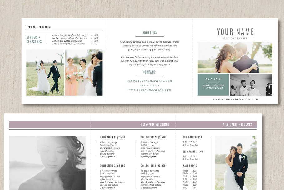 照片市场画册折页模板 Photo Marketing Trifold Card