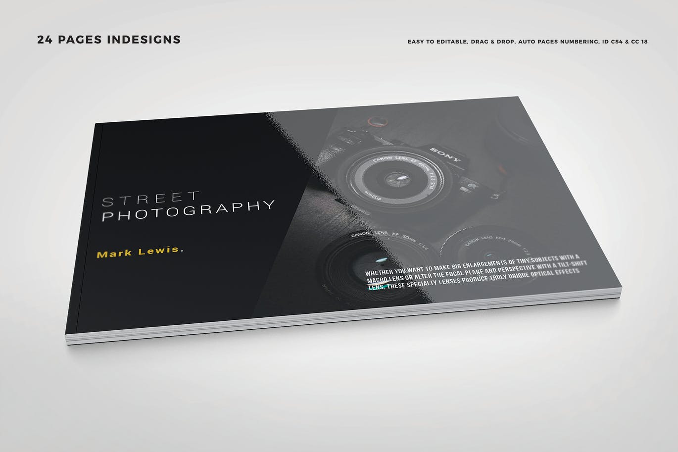 时尚高端大气的多用途摄影作品集房地产楼书品牌手册画册时尚杂志标书设计模板（indd）