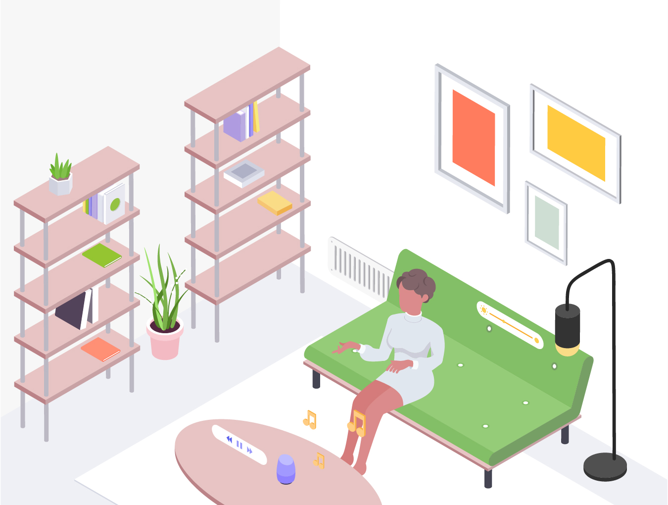 2.5D视角的物联网智能居家创意场景插画素材下载 V2[Ai]