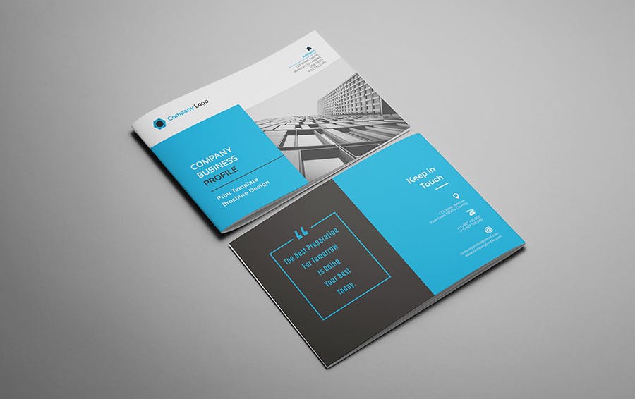 高品质的多用途A5尺寸的横版公司简介品牌手册画册楼书杂志设计模板