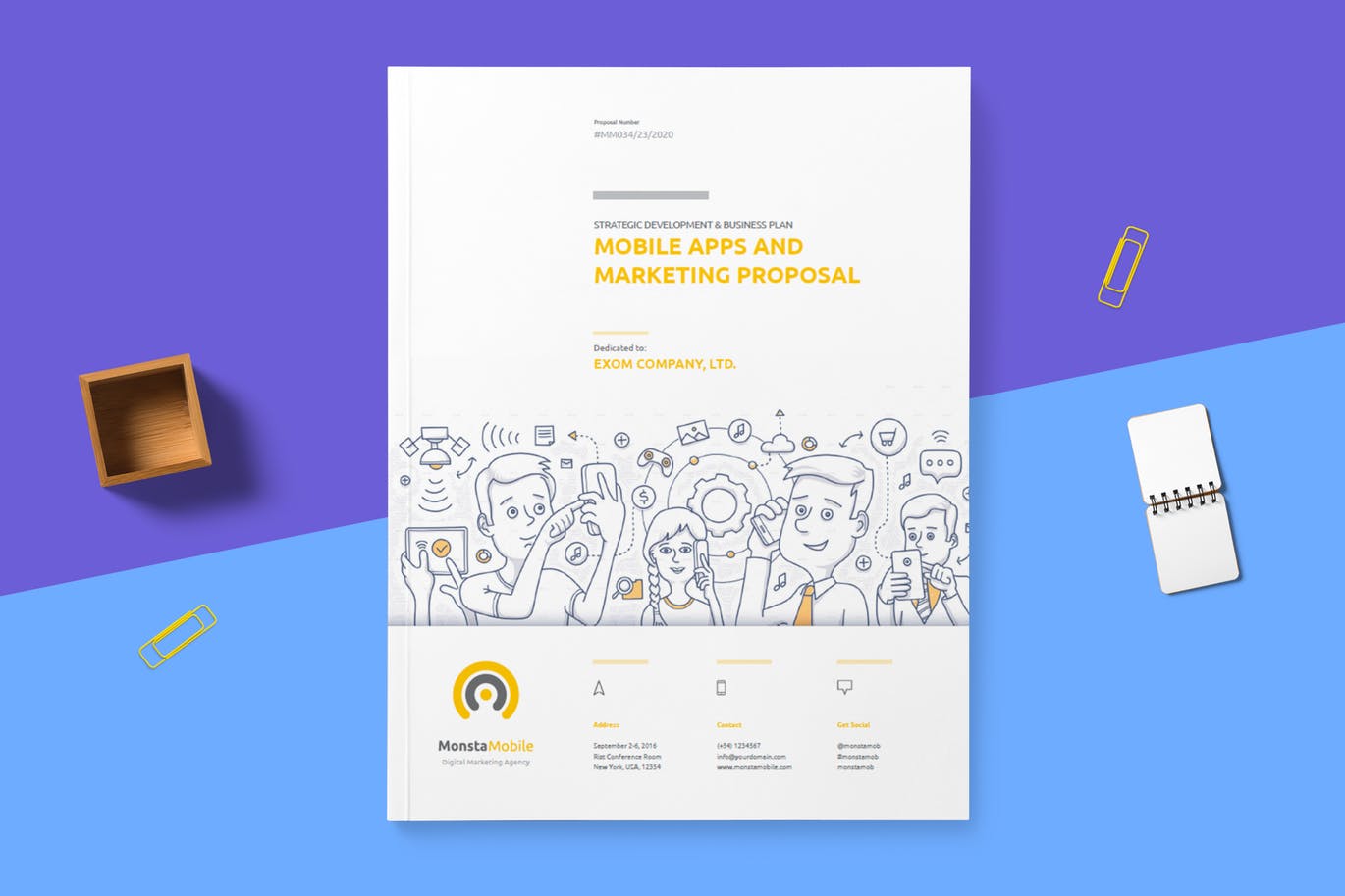 高品质的时尚手机应用程序APP提案提报品牌手册楼书画册杂志设计模板（indd）