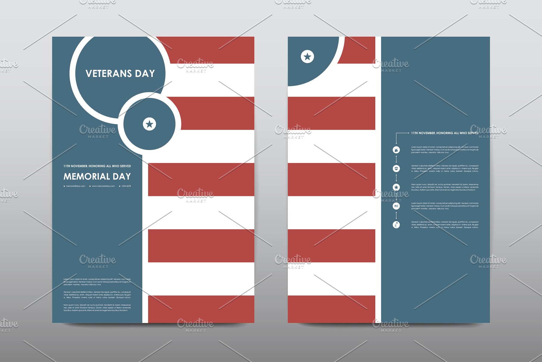 退伍军人节画册 Veteran’s Day Brochures Bundle