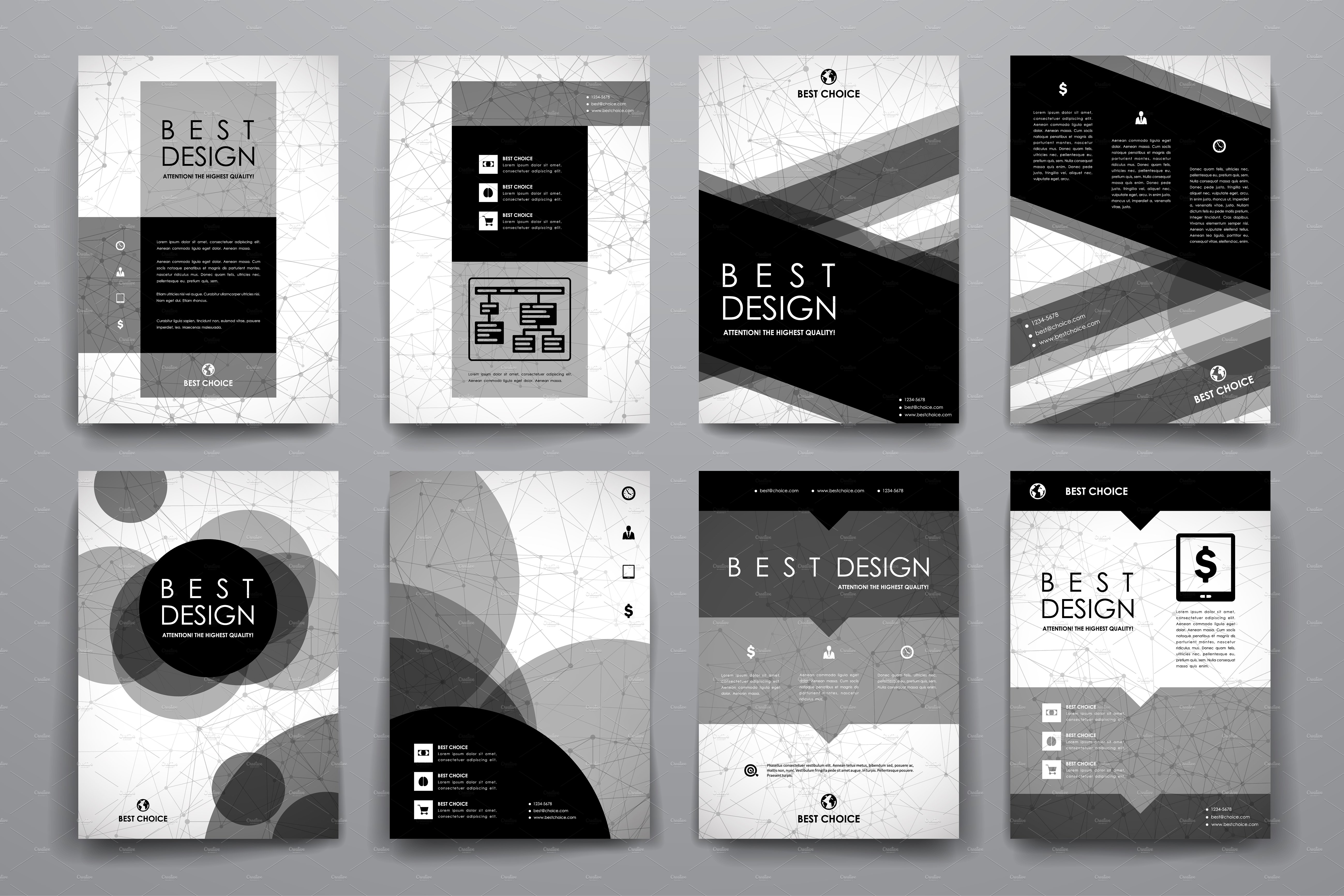 分子效果的画册模板 Molecular brochures