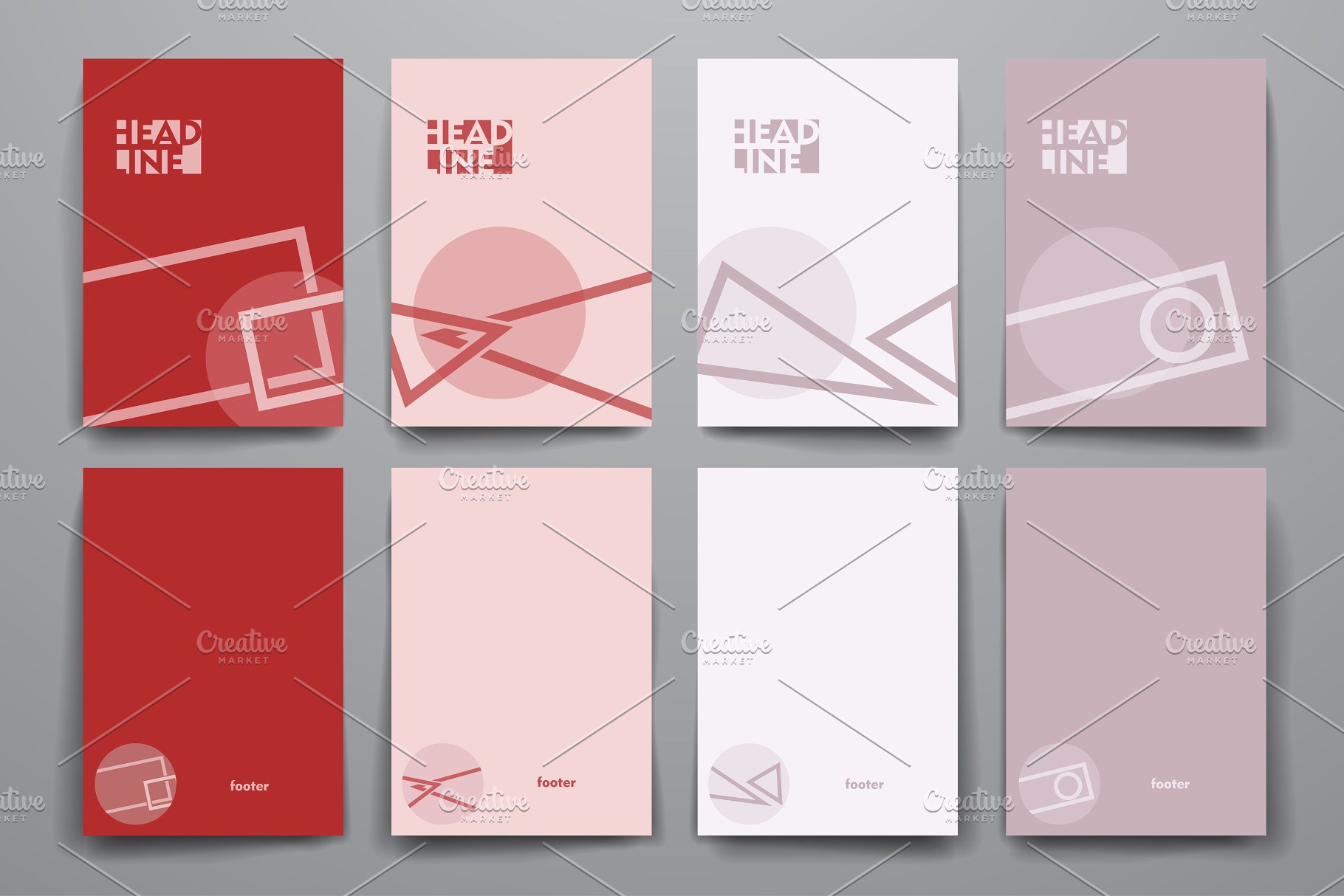 简约的画册模板 Set of Simple Brochures