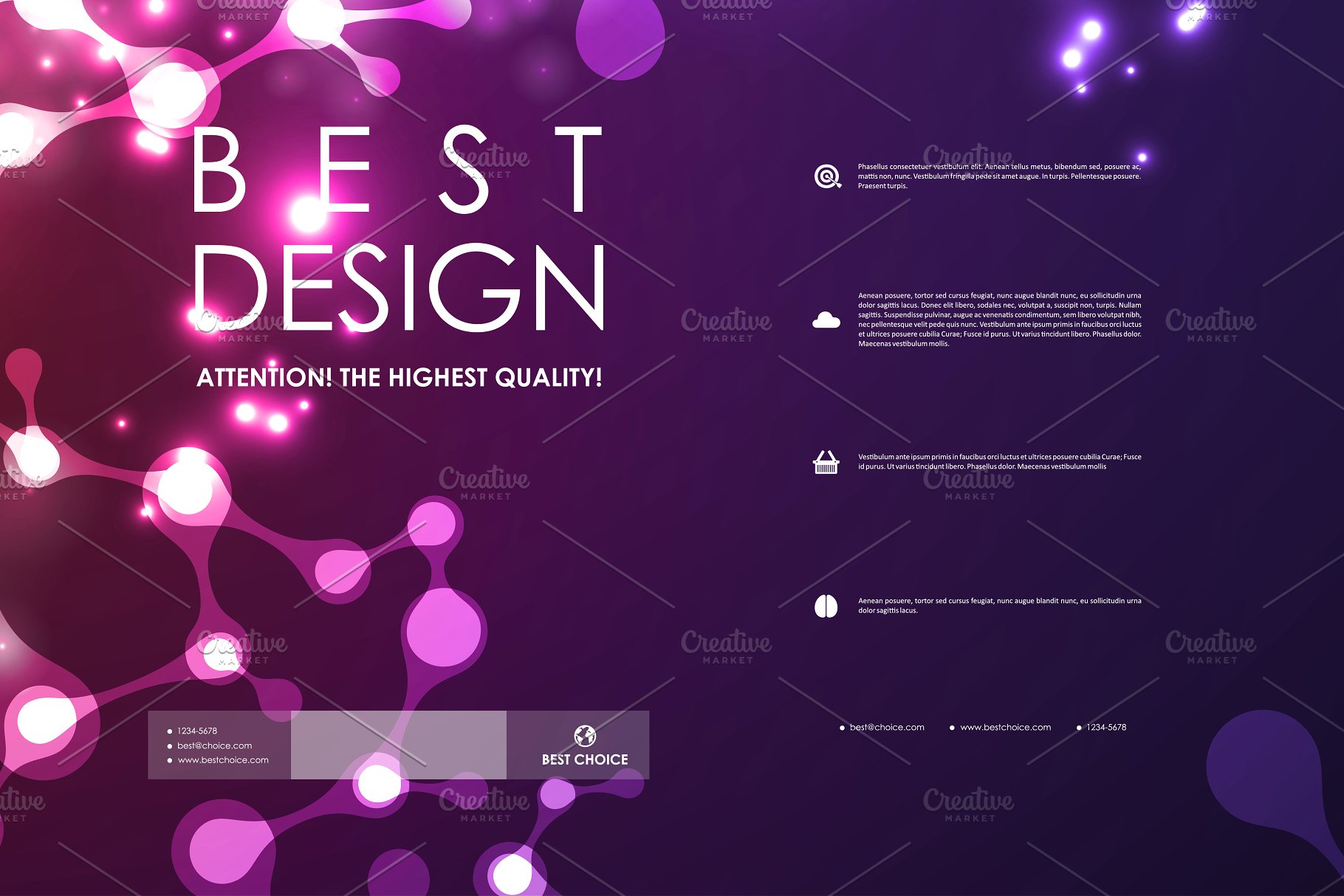 抽象科技概念的画册这样模板 Set of Abstract Brochures