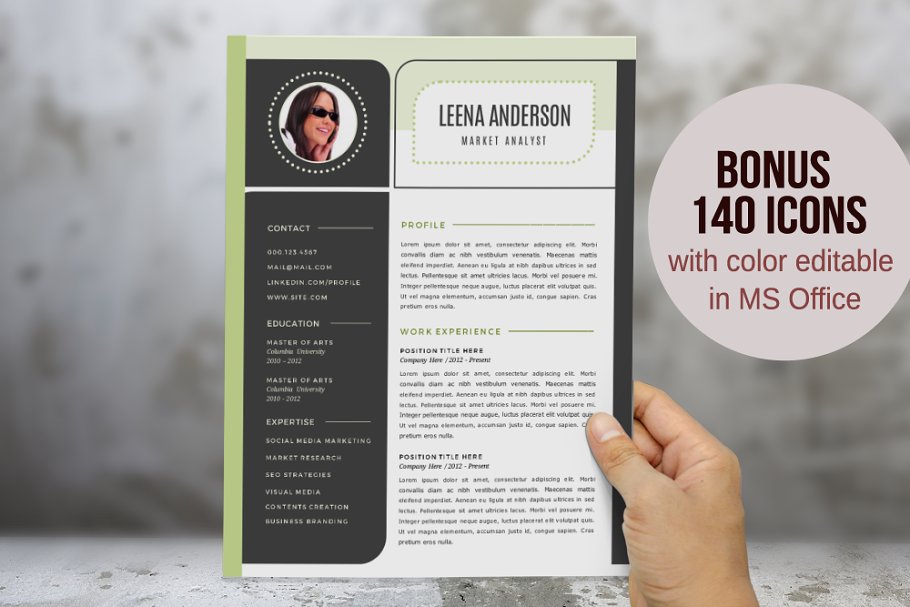 简单的现代简历模板 Modern Word resume