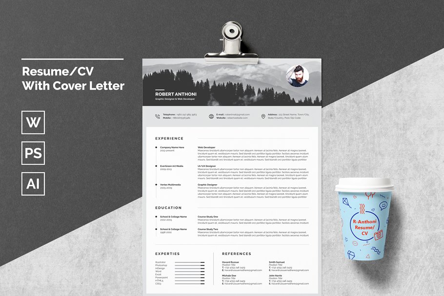 简单的简历模板 Resume/CV With Cover Letter