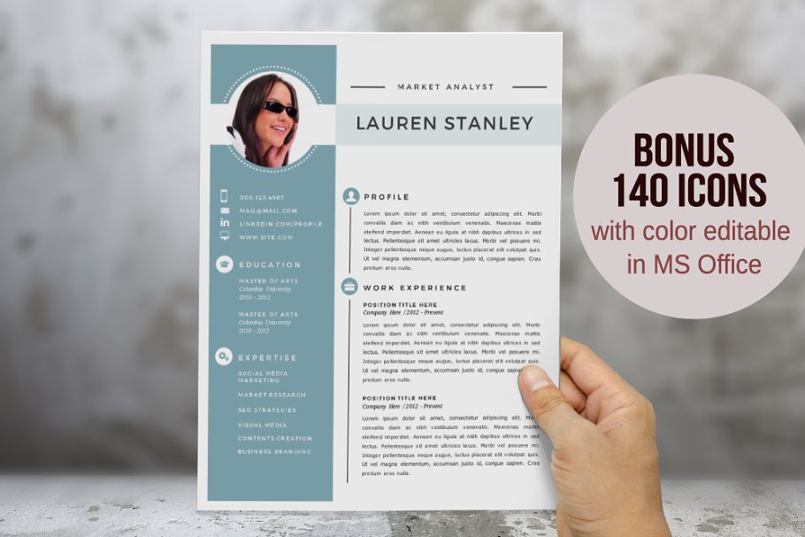 优雅简历模板 Elegant 2 in 1 Word resume template