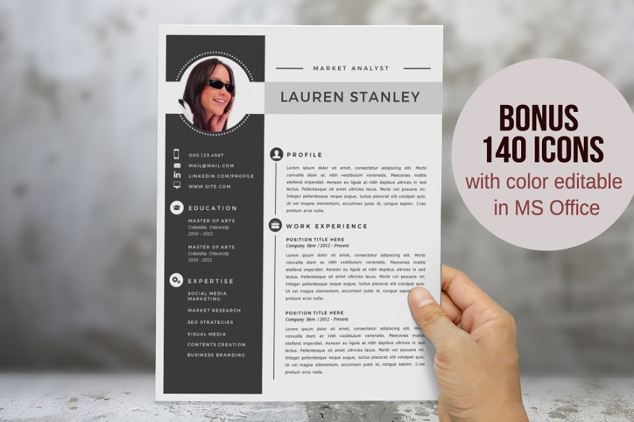 优雅简历模板 Elegant 2 in 1 Word resume template