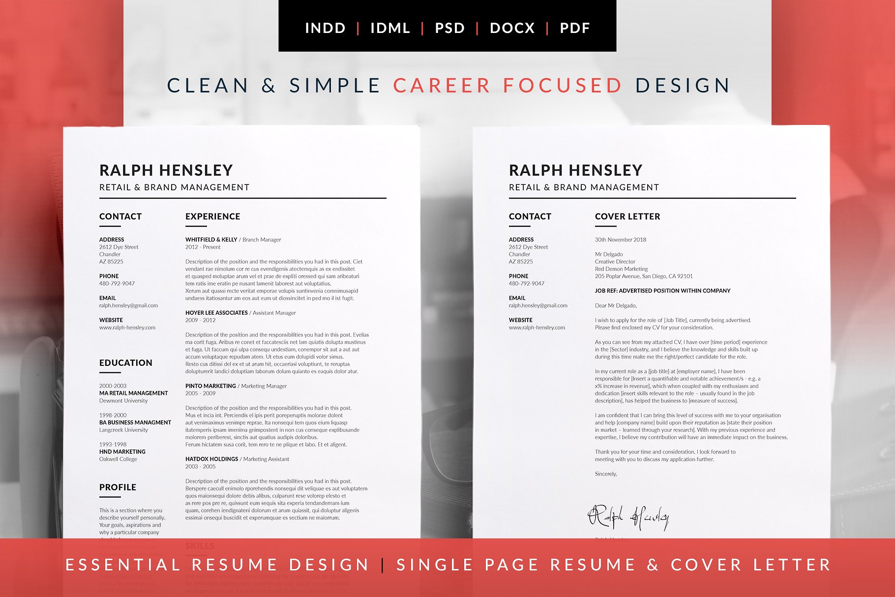 专业简历模板下载 Ralph – Essential Resume