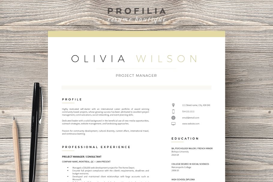 专业简历模板下载 Word Resume & Cover letter Template