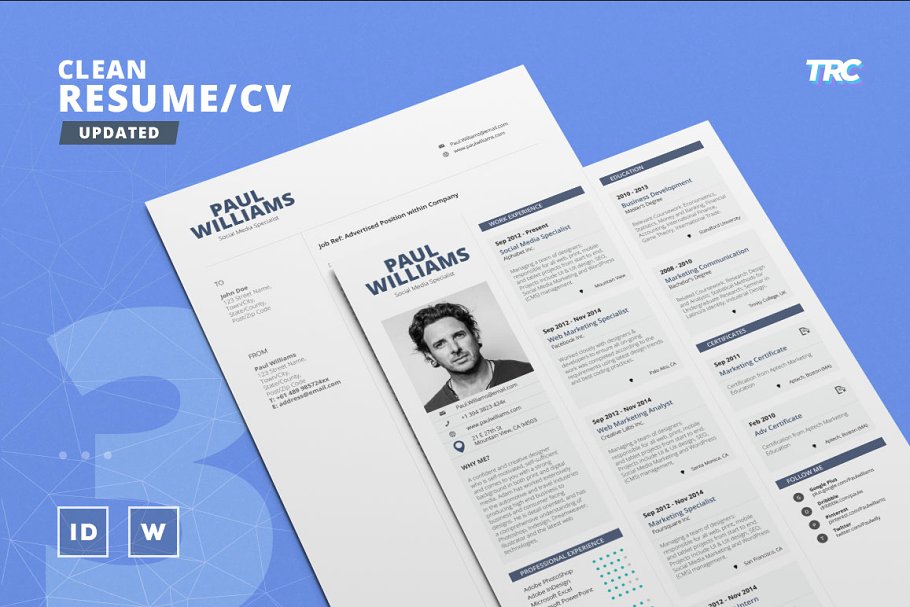 干净简历模板 Clean Resume/Cv Template Volume 3