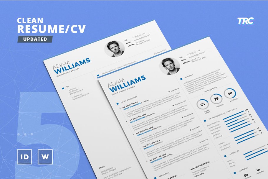 干净的简历模板 Clean Resume/Cv Template Volume 5