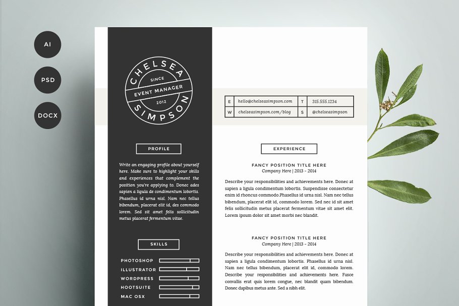 充满个性的简历模板 Resume & Cover Letter Template