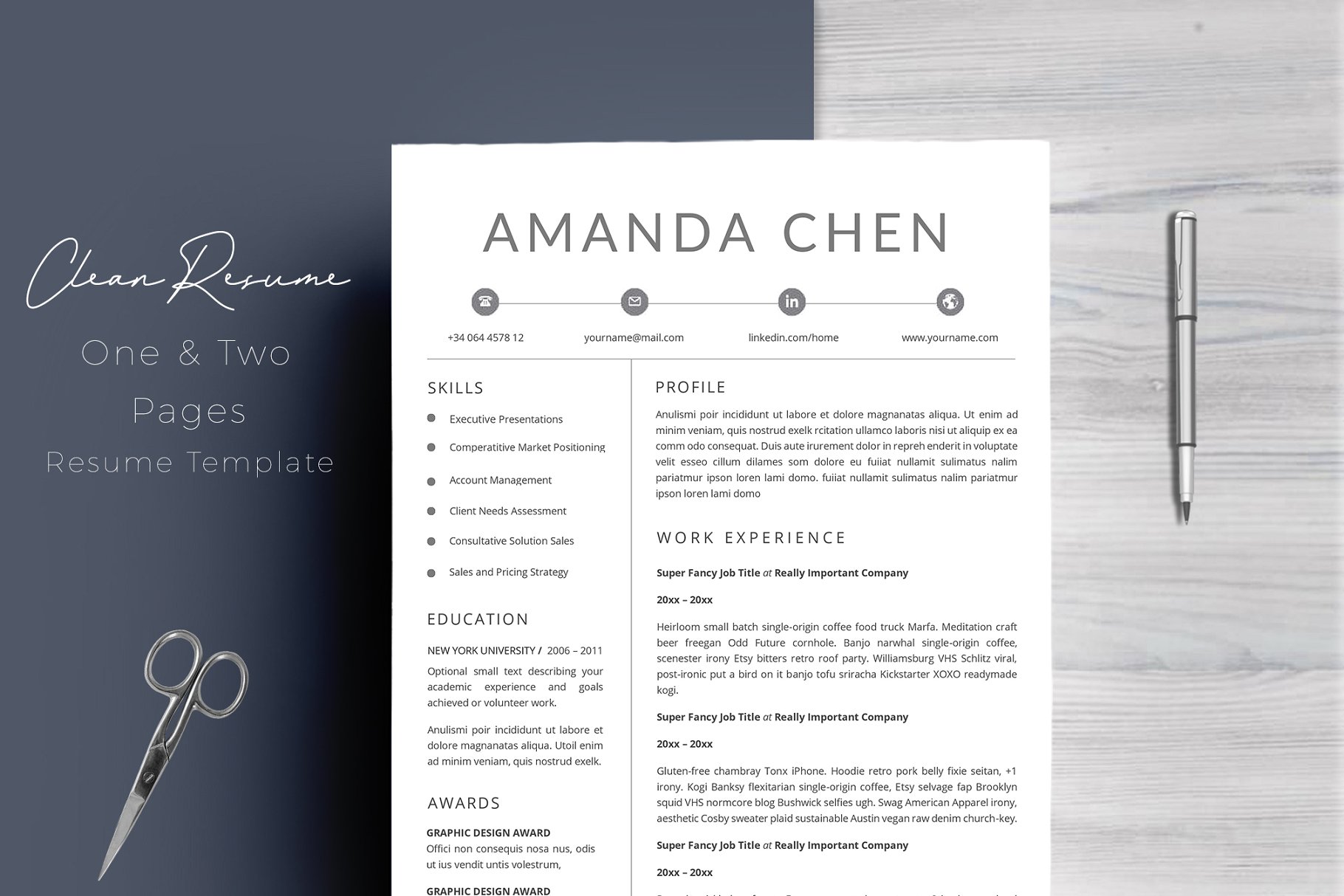 简单的简历模板下载 Resume Template & Cover Letter