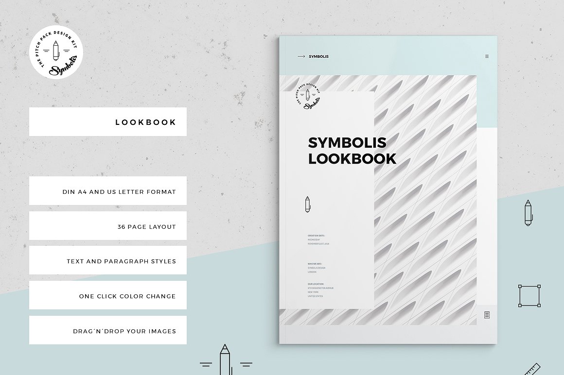 36P高端时尚简约的多用途杂志画册手册楼书设计模板