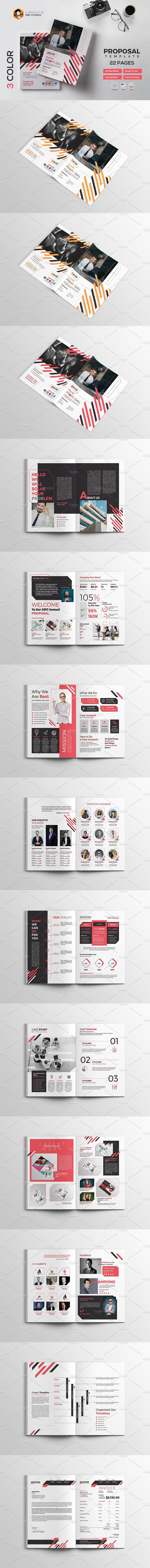 22P创意提案画册手册楼书设计模板（indd）