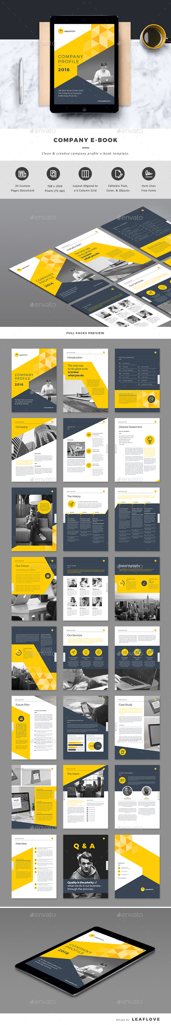 好用的公司企业电子画册杂志（E-book）模版下载[indd]