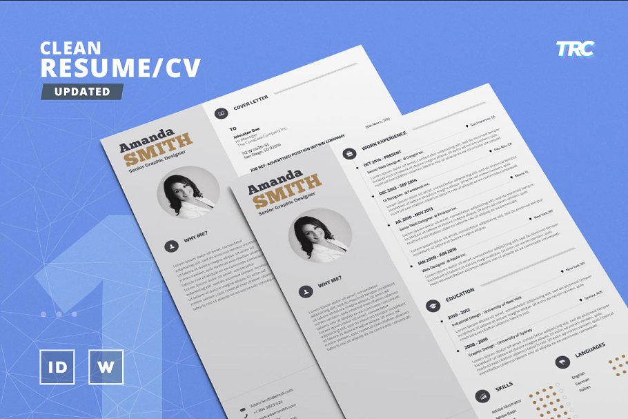 干净简历模板 Clean Resume/Cv Template Volume 1