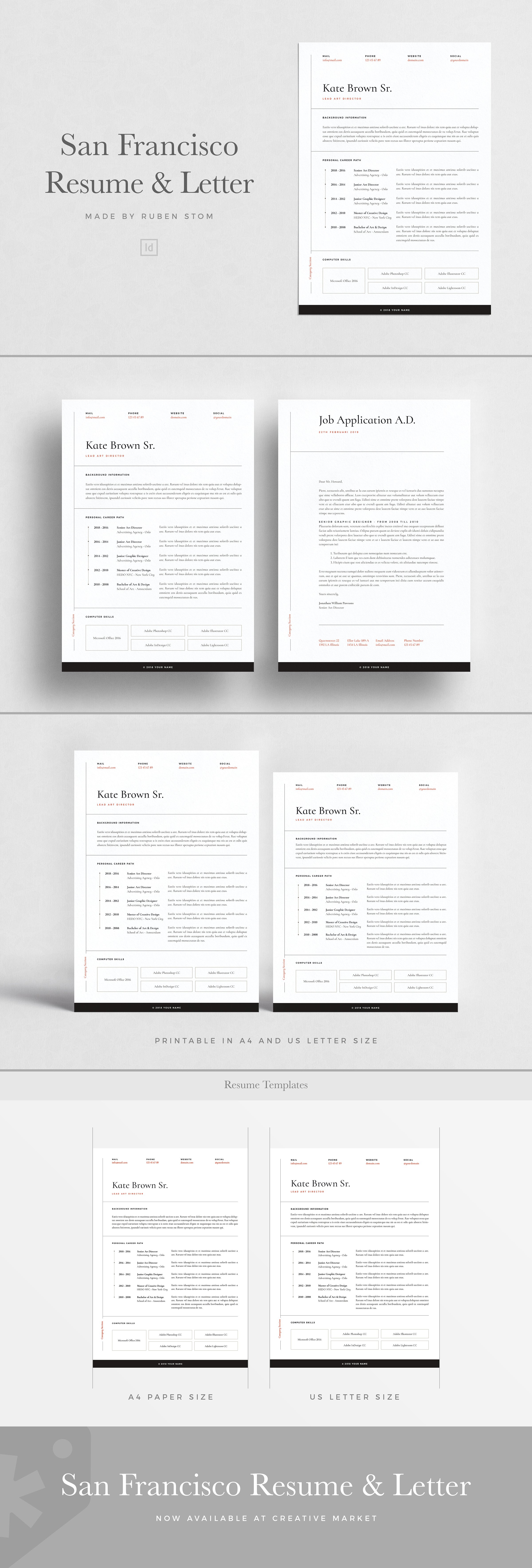 极简主义简历模板 San Francisco Resume & Letter