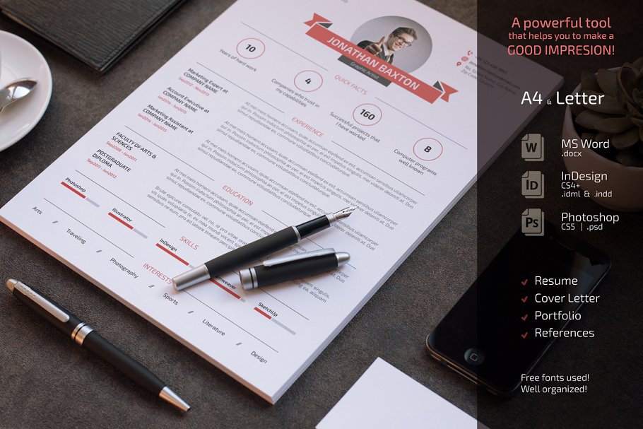 干净简约的简历模板 Clean and Simple Resume CV Set