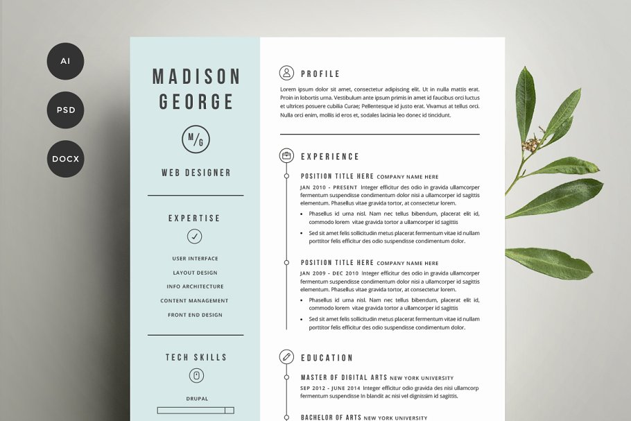 清新专业简历模板 Resume & Cover Letter Template