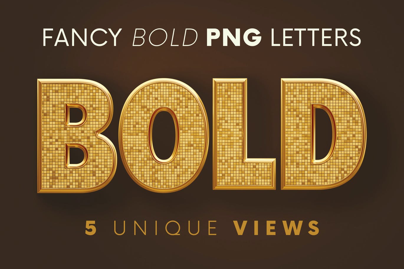 高品质的土豪金金色3D立体字字体设计集合