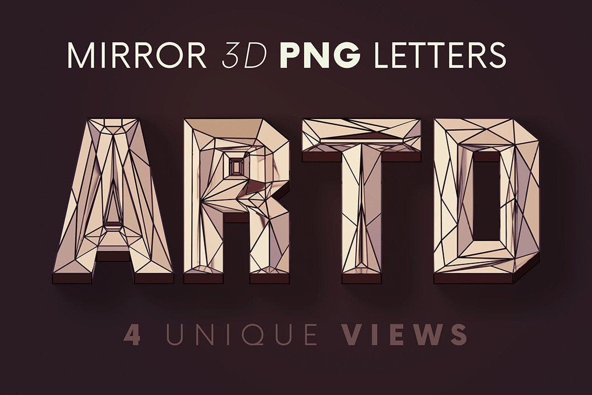 高端奢华房地产Artdeco风格3D立体字体设计