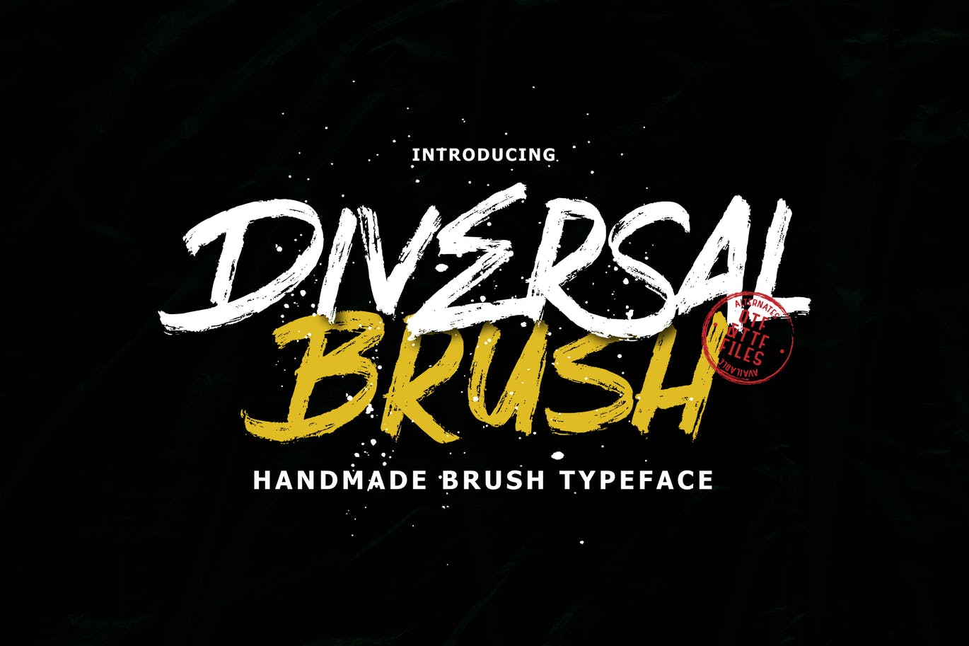 时尚高端震撼的手绘手写中国风毛笔字水墨字体-Diversal Brush