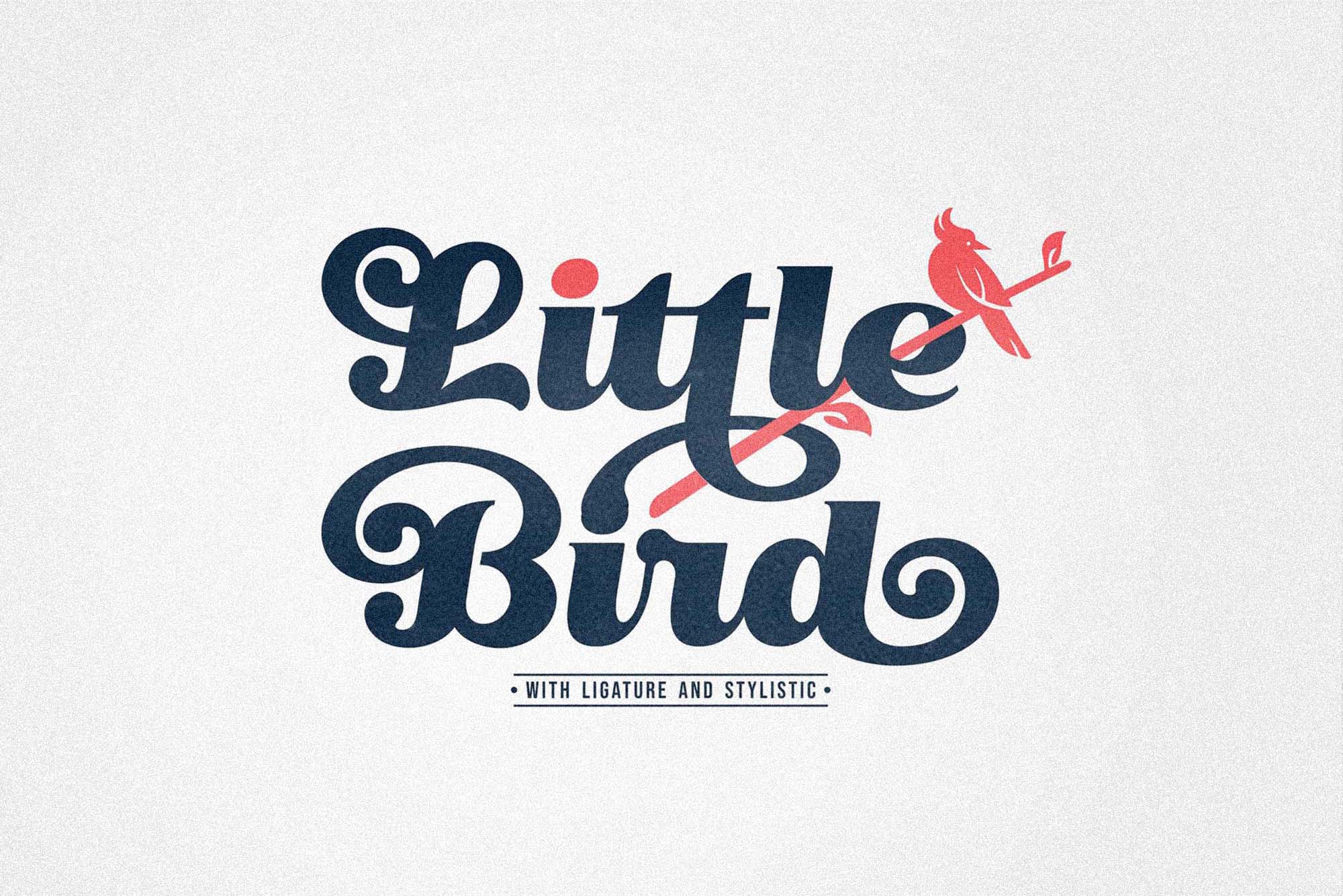 优雅时尚高端清新英文字体-little birds