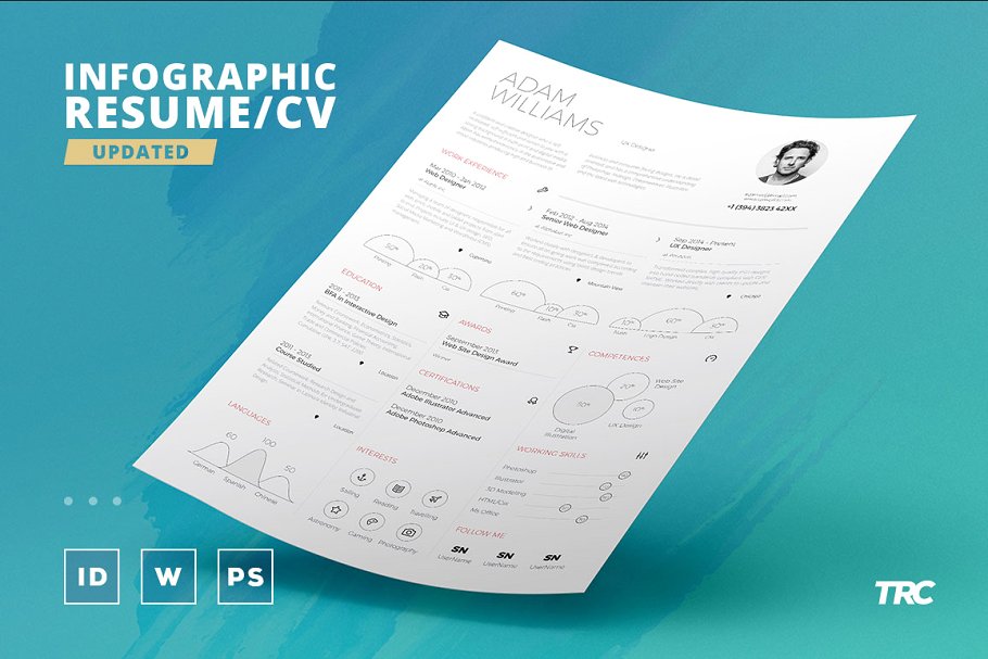 信息图表的简历模板 Infographic Resume/Cv Template Vol.4
