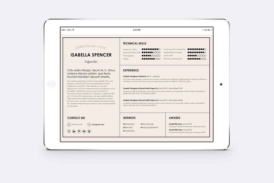 经典微软WORD简历模板 Microsoft WORD Resume/CV template