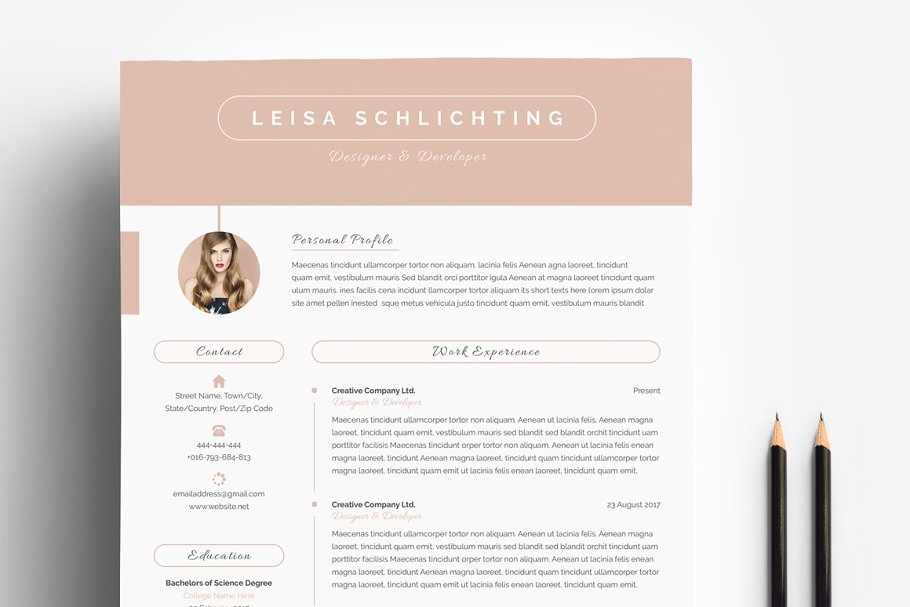 现代化简历模板 Modern Resume/CV 3-Pages