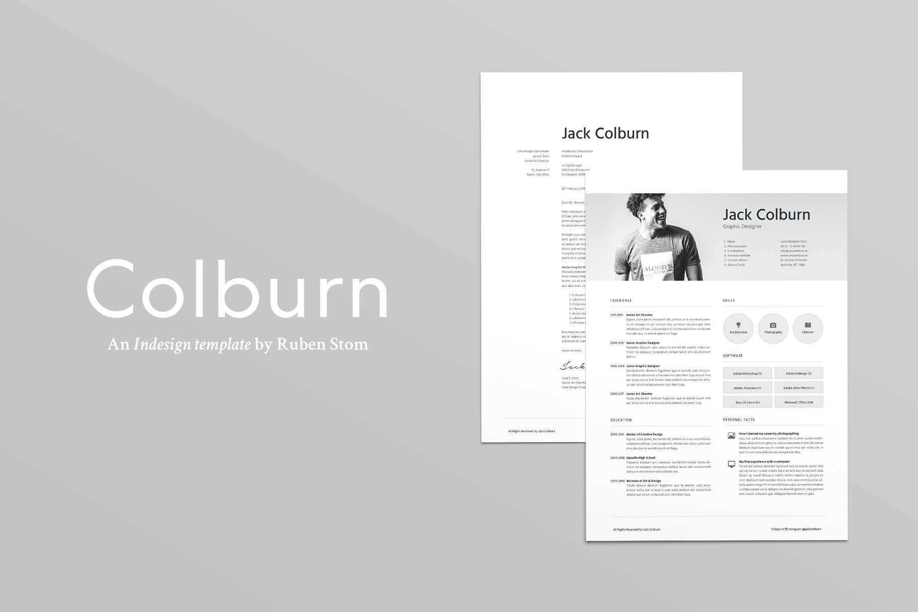 高端个人简历模板 Colburn Resume Template