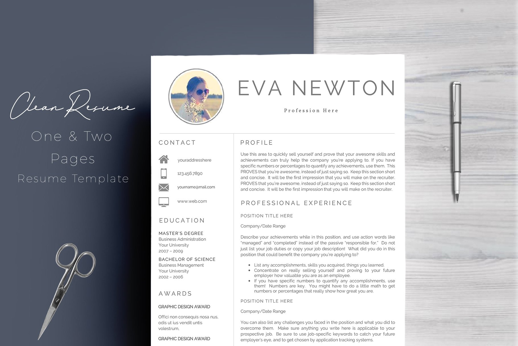 专业的简历模板 Professional CV Template